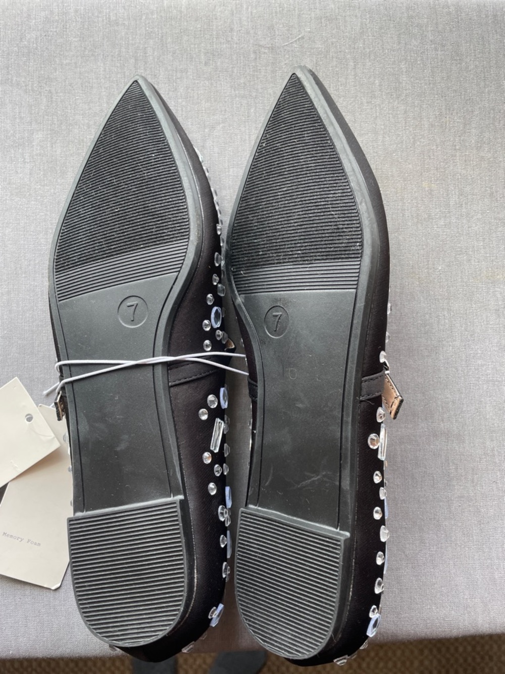 a new day Gabriella Black Embellished Mary Jane Pointed Flats Size 7 - Picture 7 of 7